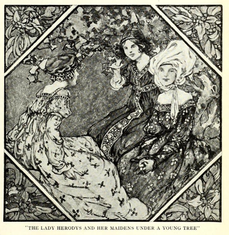 Lady Heurodis under a tree, St Nicholas magazine, vol.XLVIII, p. 203