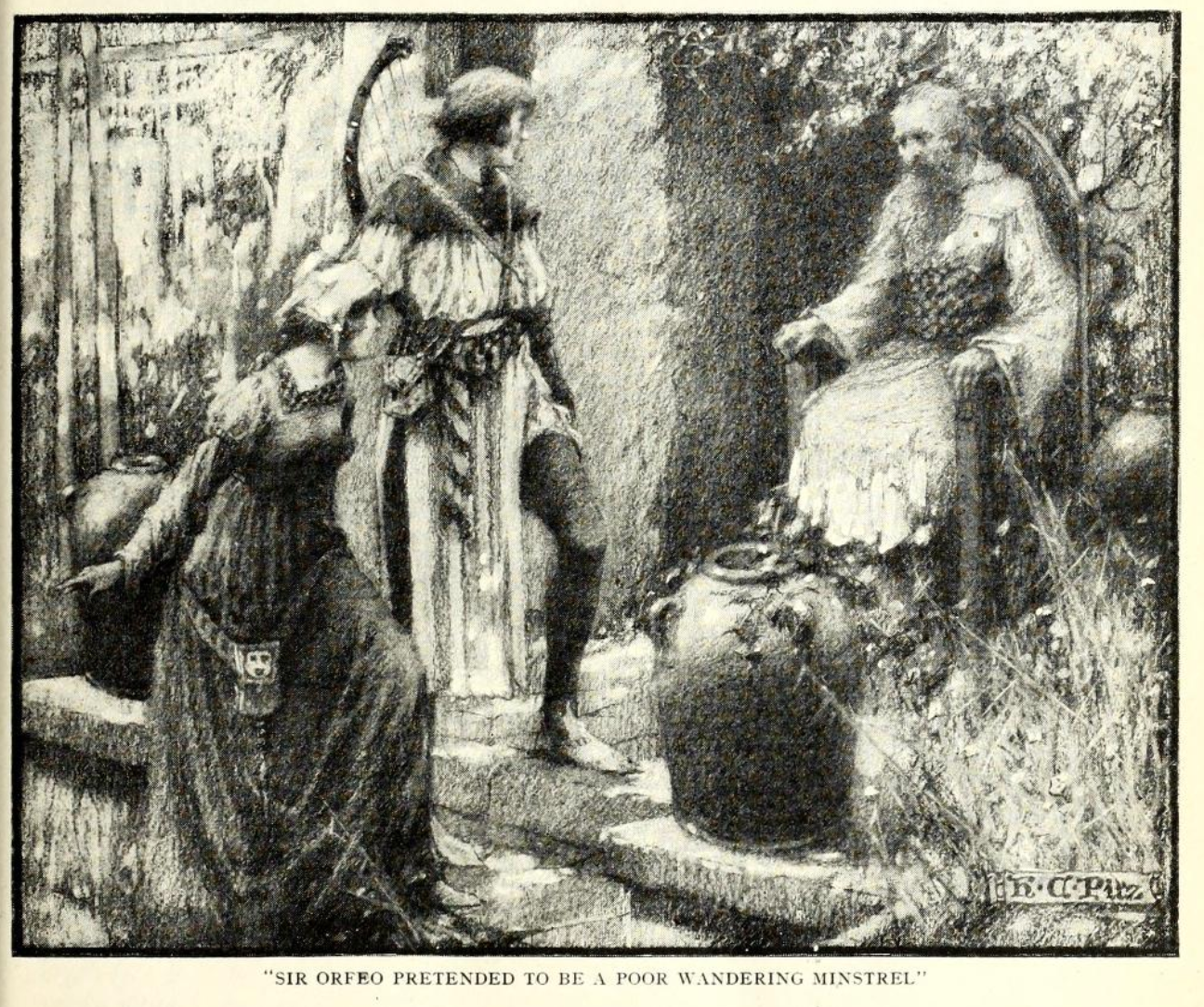 Sir Orfeo, minstrel, St Nicholas magazine, vol.XLVIII, p. 205