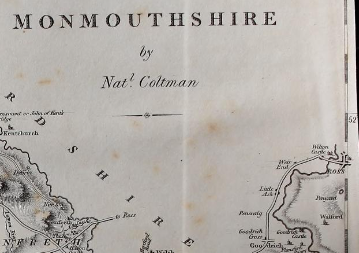 Fragment of Coltman's map of turnpike roads, 1801, relating to Ross 
