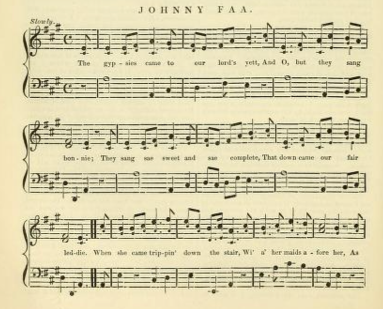 Johhny Faa - musical score